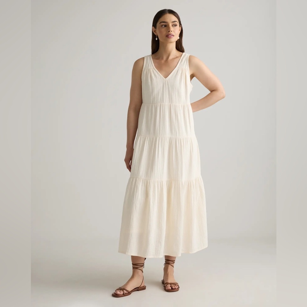 NWOT 100% Organic Cotton Gauze Tiered Maxi Dress